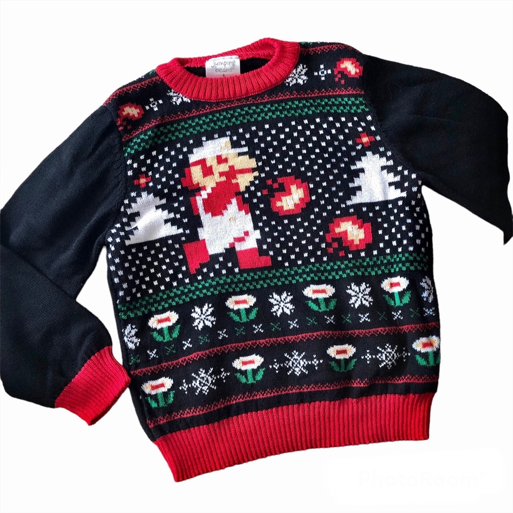 Jumping Beans Mario Christmas Sweater